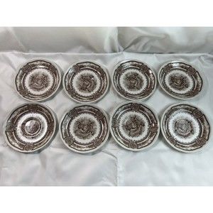 J & G Meakin Americana‎ Style House Ironstone Coffee/Tea Saucer Lot of 8 Vintage